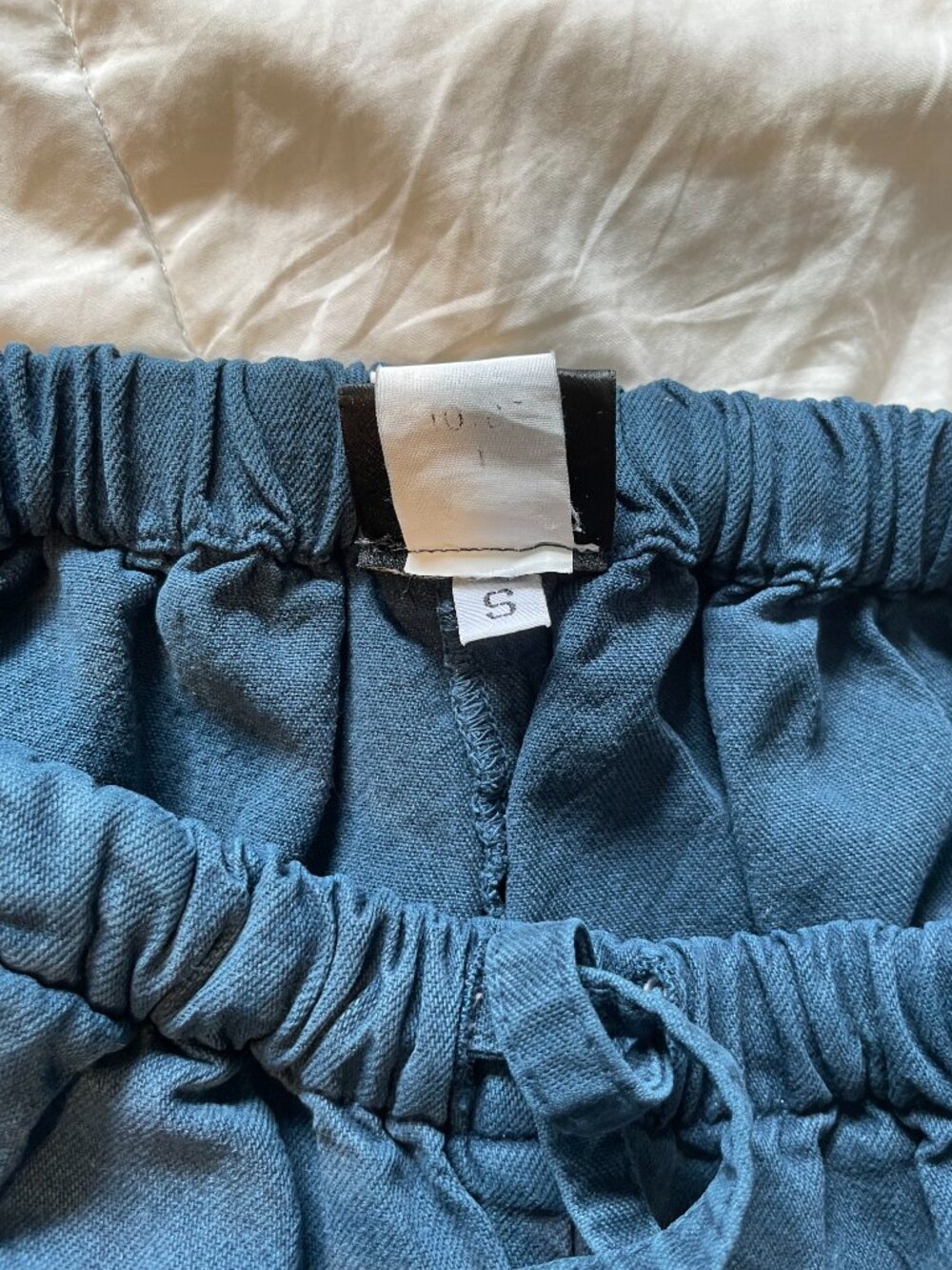 Eileen Fisher Twill Tencel Cotton small blue pants elastic drawstring - Picture 6 of 9